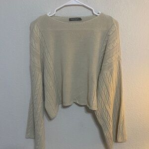 Nasty Gal Cream Cable Knit Sweater